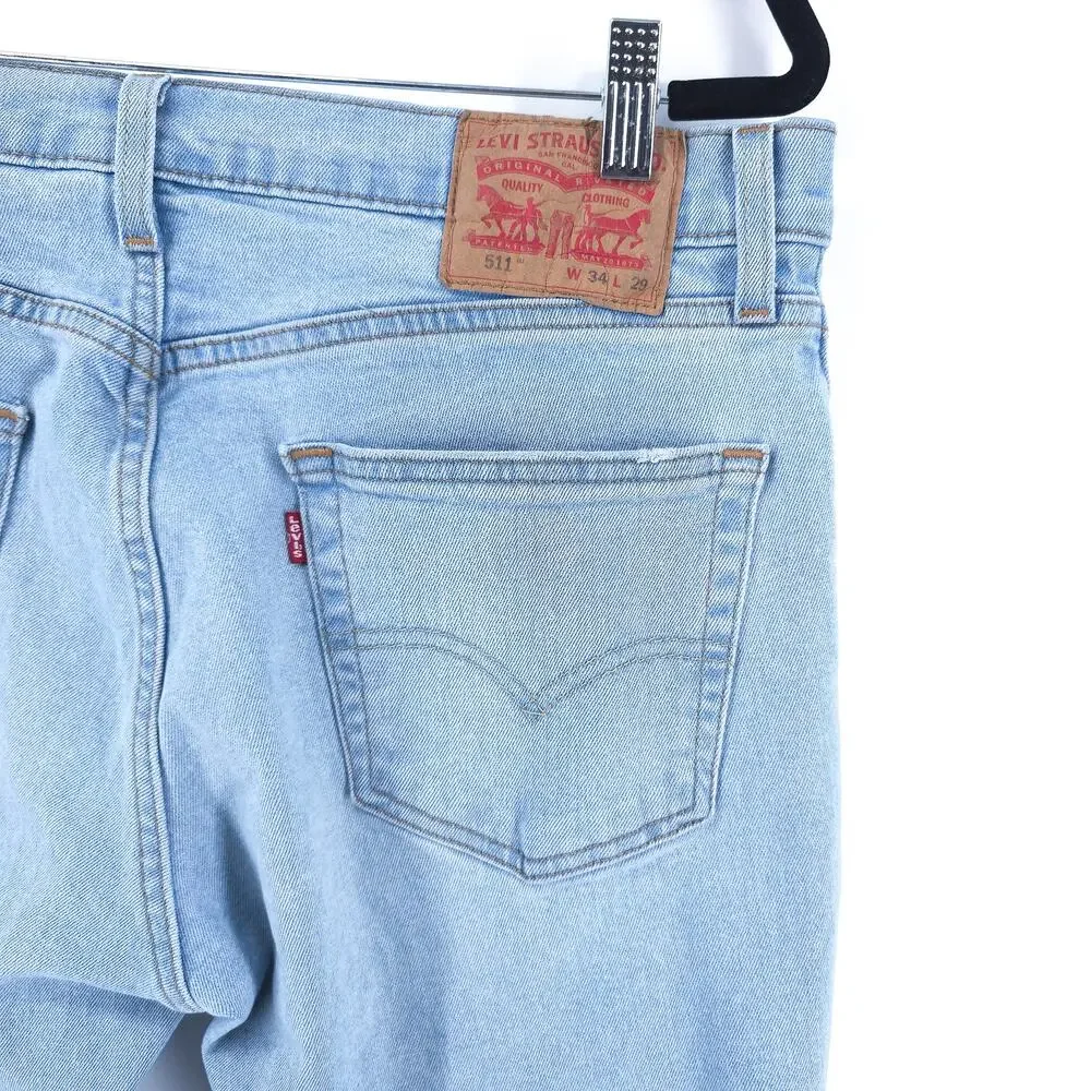 Levis Women 511 All Season Tech Comfort Stretch Lightwash Distress Classic 31x29 - Picture 14 of 14